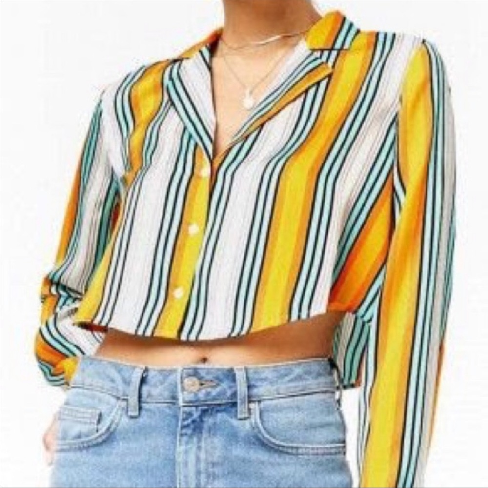 Yellow Striped Button Down✨